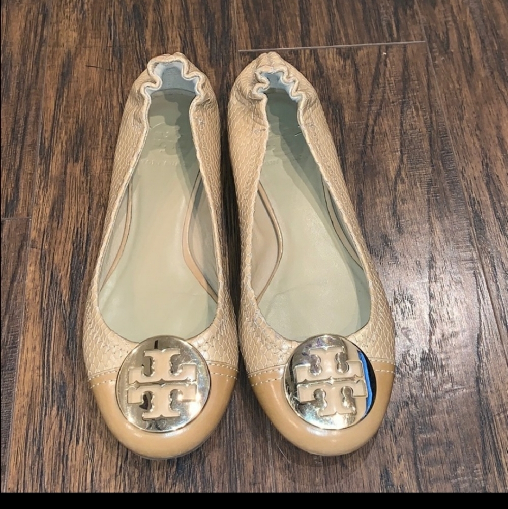 Tory Burch Nude Reva Flats